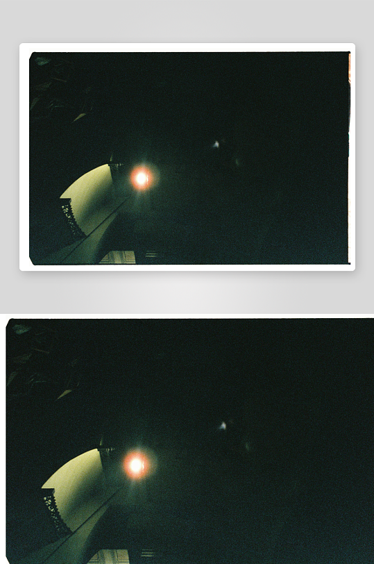 夜景中的发光体与弧形结构-众图网