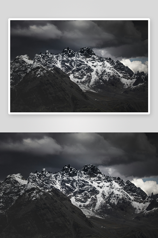 雪山峻岭乌云密布-众图网