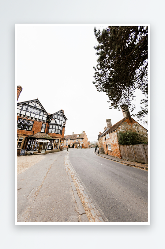 乡村街道与传统建筑-众图网