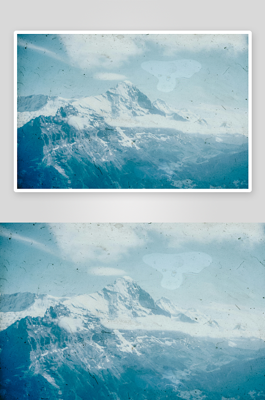 雪山巍峨云雾缭绕-众图网