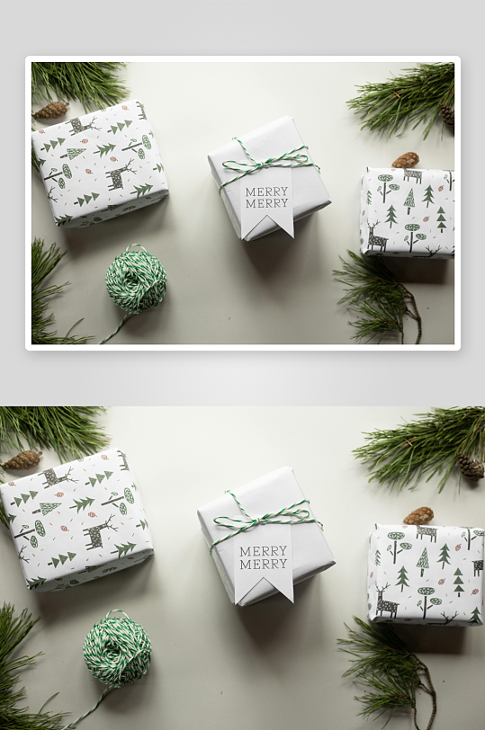 圣诞礼物包装创意展示-众图网