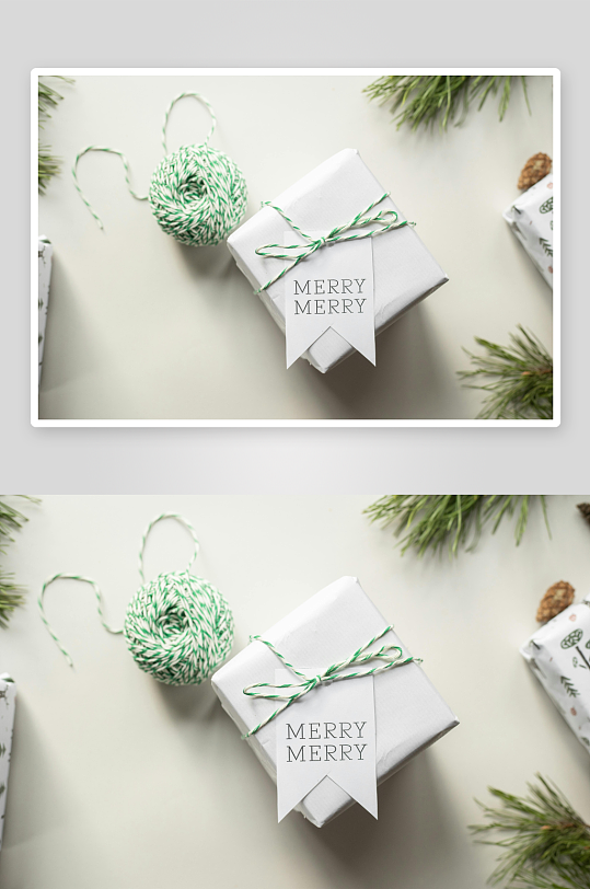 圣诞礼物包装特写-众图网