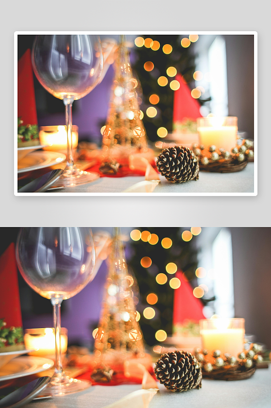 圣诞餐桌布置温馨节日氛围-众图网