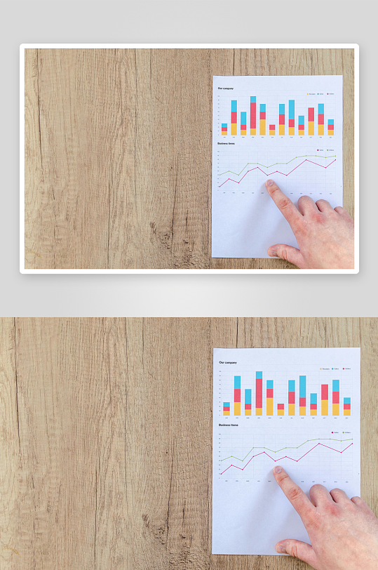 手指指向商业数据图表-众图网