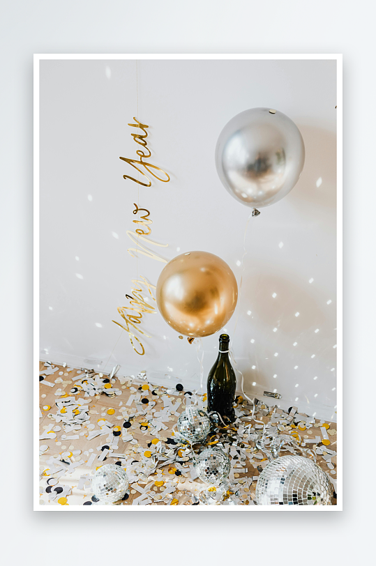 新年派对气球装饰场景-众图网