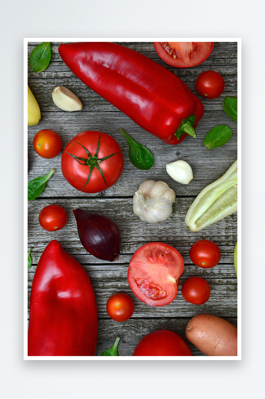 新鲜蔬菜食材俯拍图-众图网