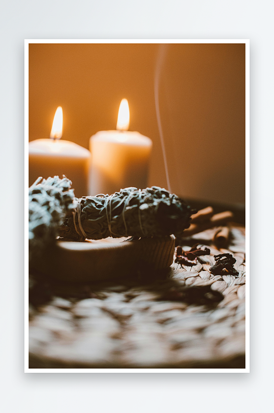 烛光香薰静谧氛围-众图网