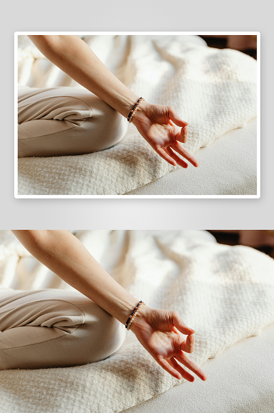 瑜伽冥想手部特写-众图网