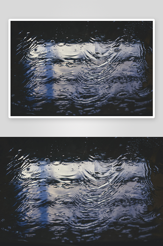 雨滴水面涟漪特写-众图网