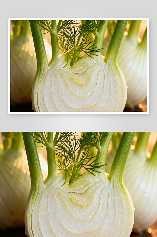 切开的茴香特写展示-众图网