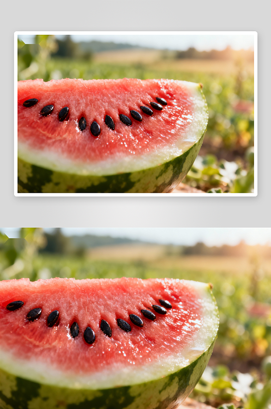 切开的西瓜特写展示多汁果肉-众图网