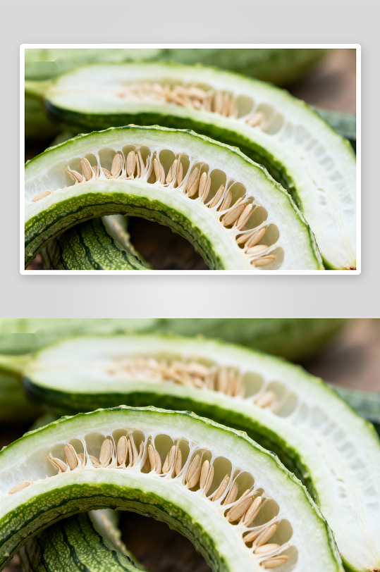 切开的黄瓜展示内部种子-众图网