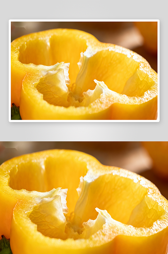 切开的黄色甜椒特写-众图网