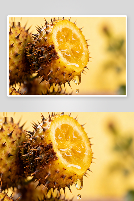 刺果特写汁液滴落-众图网