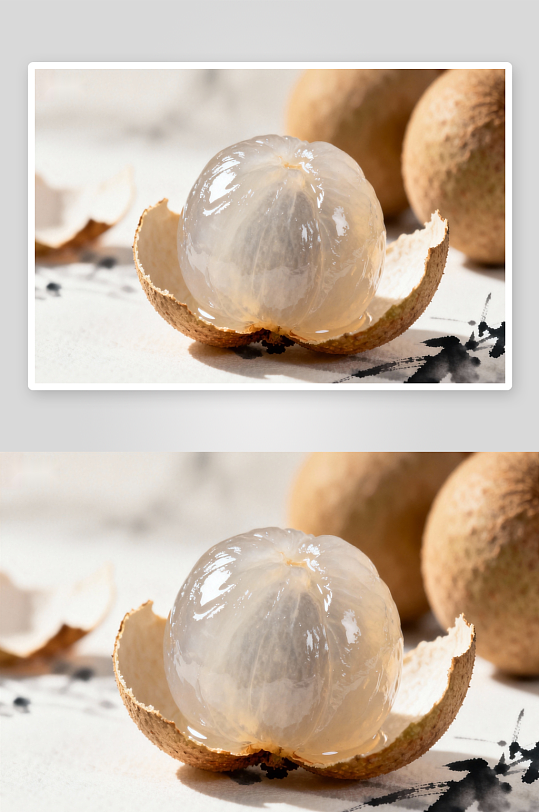 剥开的龙眼果肉晶莹剔透-众图网