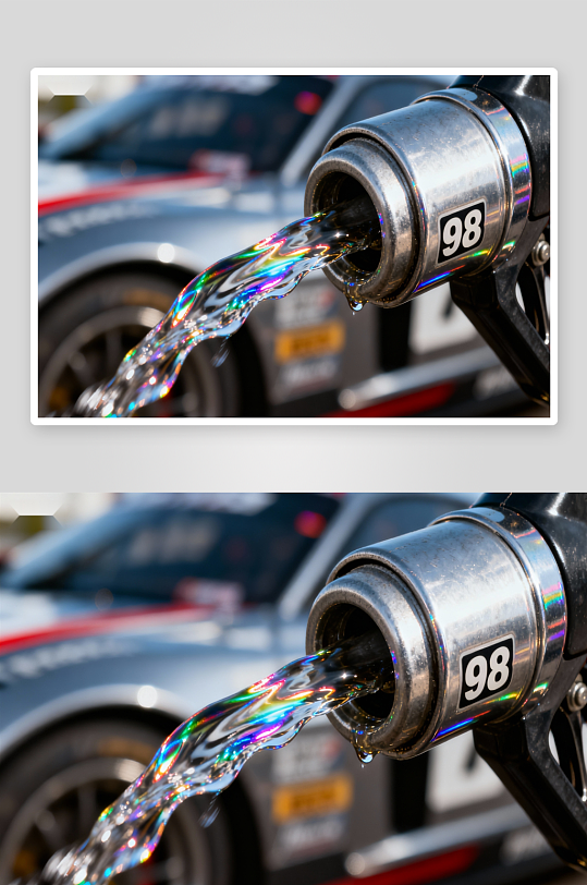 加油枪喷射彩色液体特写-众图网