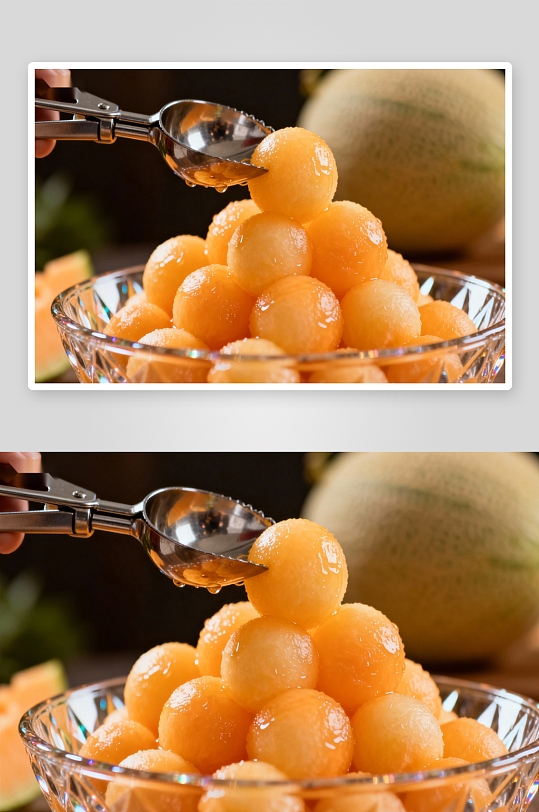 勺取蜜瓜球诱人美味-众图网