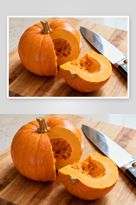 南瓜切块准备烹饪-众图网