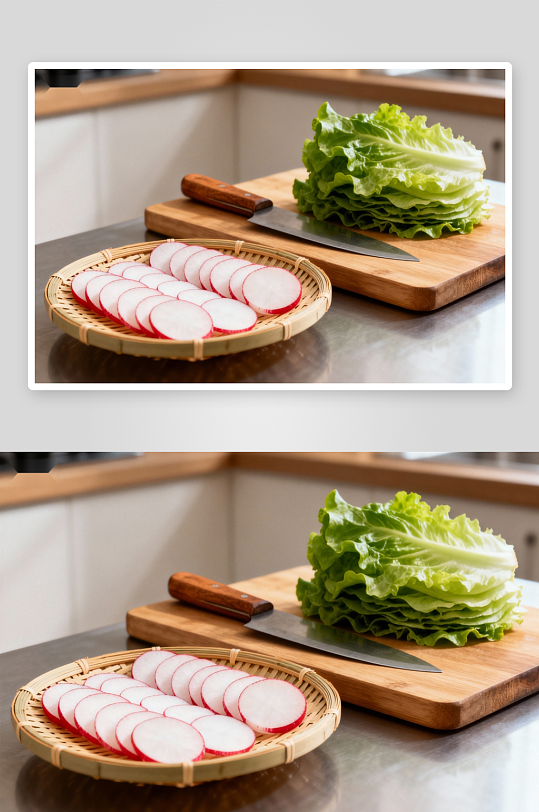 厨房切菜准备沙拉-众图网