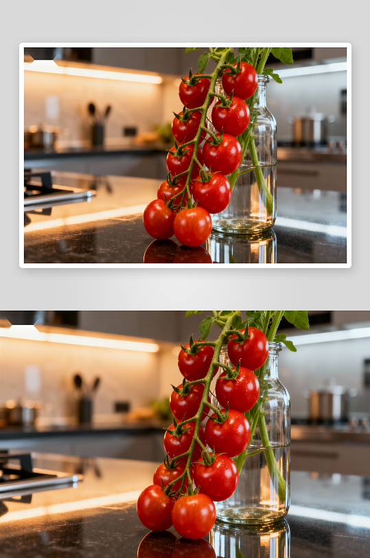 厨房台面番茄枝条装饰-众图网