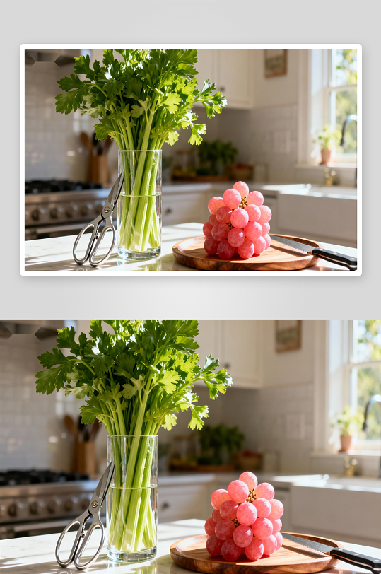 厨房台面蔬菜水果静物-众图网