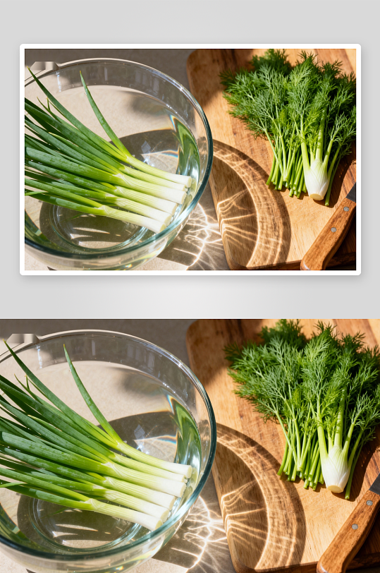 厨房备菜场景葱香四溢-众图网