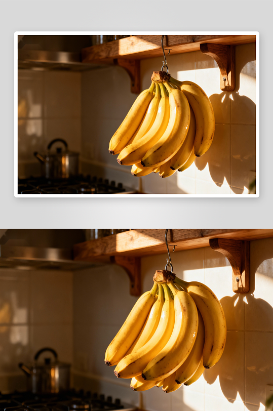 厨房悬挂香蕉特写-众图网