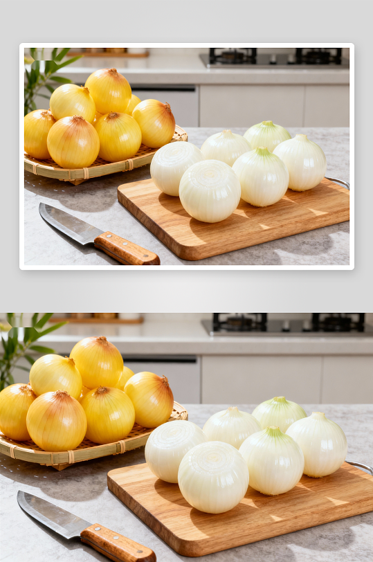 厨房洋葱准备场景-众图网