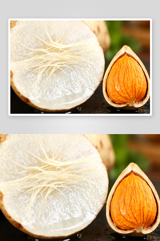 坚果剖面特写展示果肉纹理-众图网