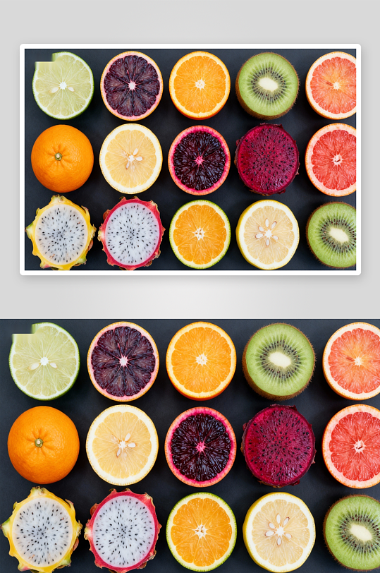 多彩切开水果拼盘-众图网
