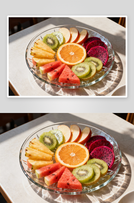 多彩水果拼盘阳光下-众图网