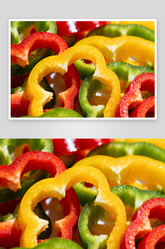 多彩甜椒切片特写-众图网