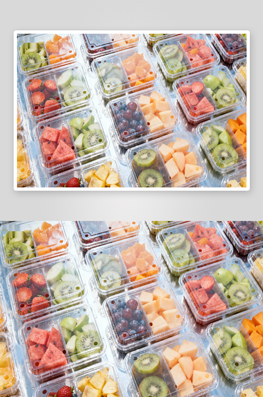 多种水果拼盘盒装陈列-众图网