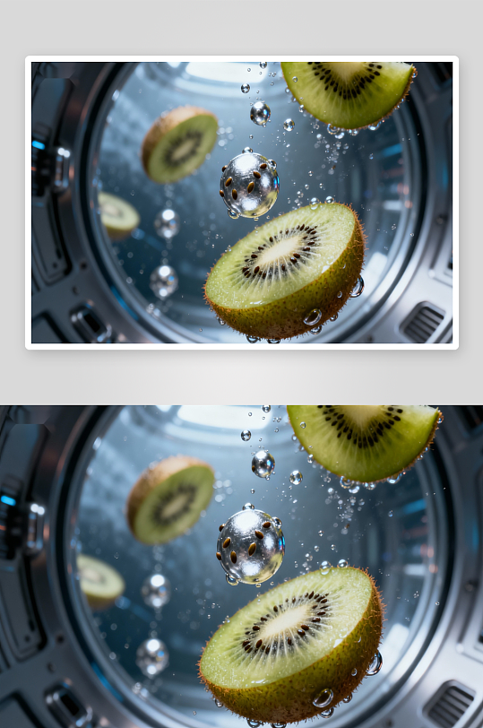 奇异果悬浮水泡科技感-众图网