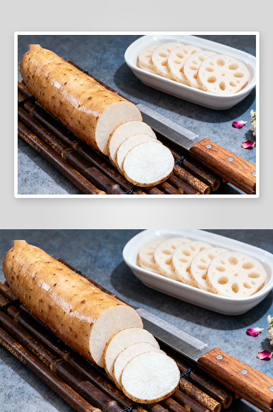 山药切片摆盘美食-众图网