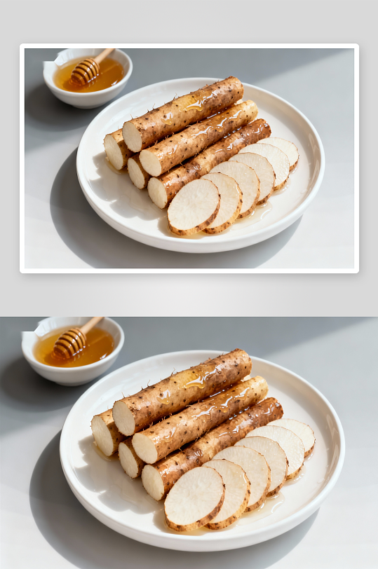 山药淋蜜摆盘照片摄影-众图网