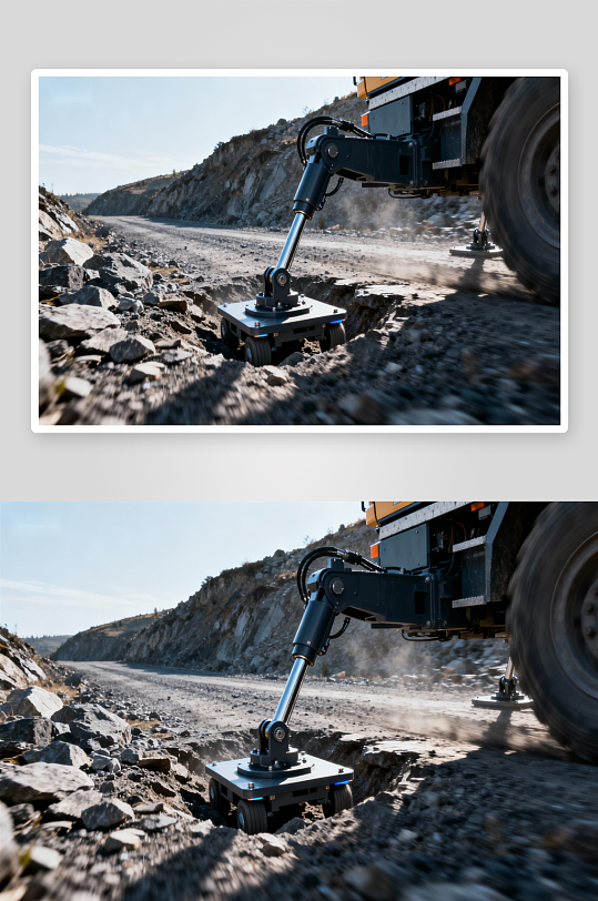 工程机械在崎岖路面作业-众图网