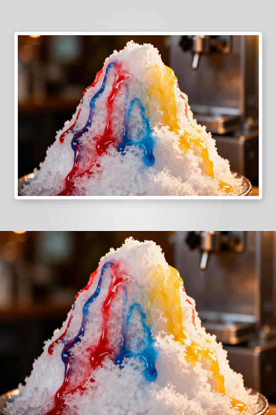 彩色雪冰创意甜品诱人美味-众图网