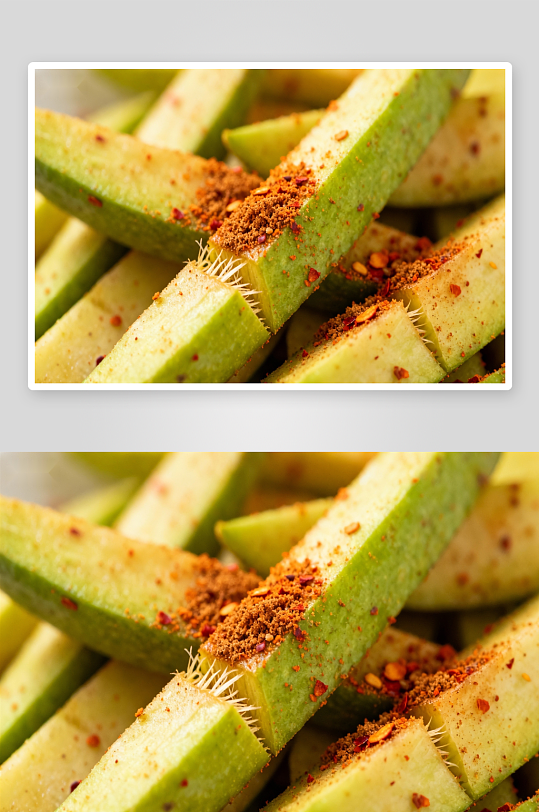 撒有调料的牛油果切片-众图网