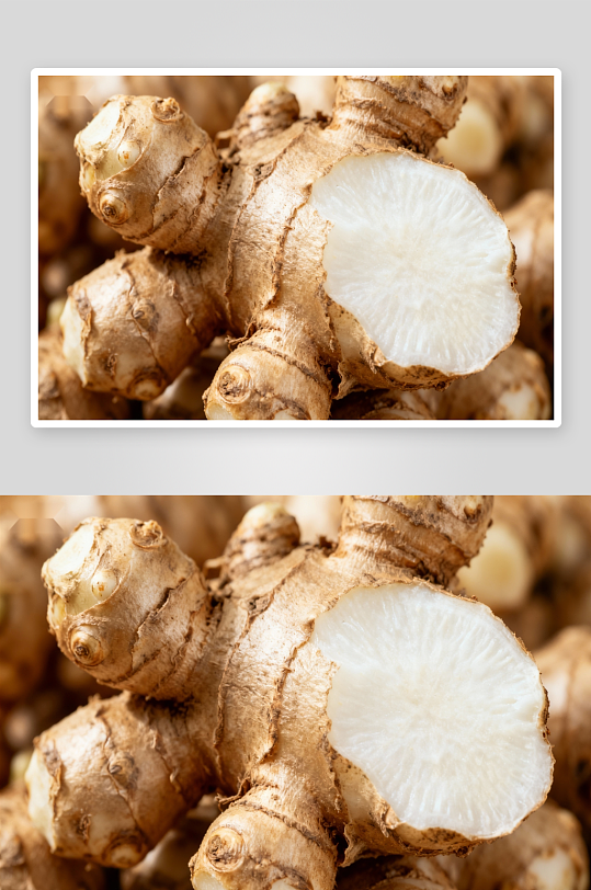 新鲜姜块特写展示-众图网