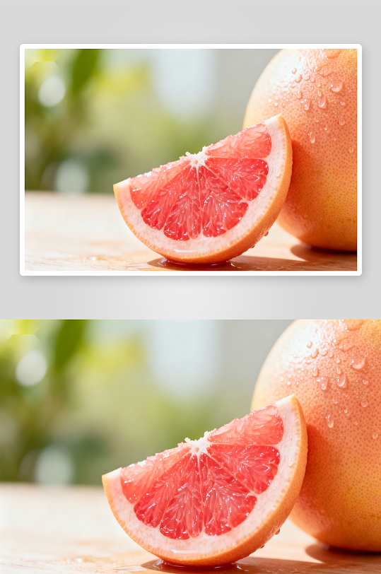 新鲜柚子切片特写-众图网
