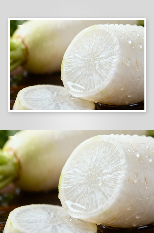 新鲜白萝卜切片特写-众图网