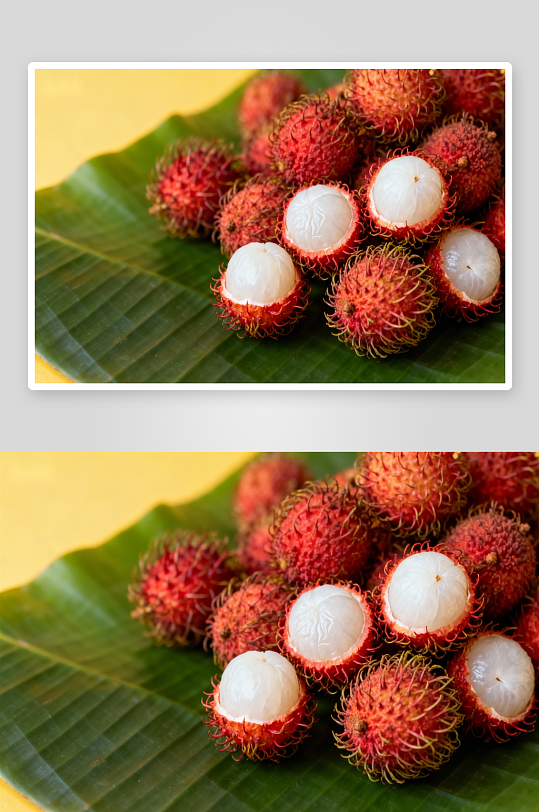 新鲜红毛丹果实特写-众图网