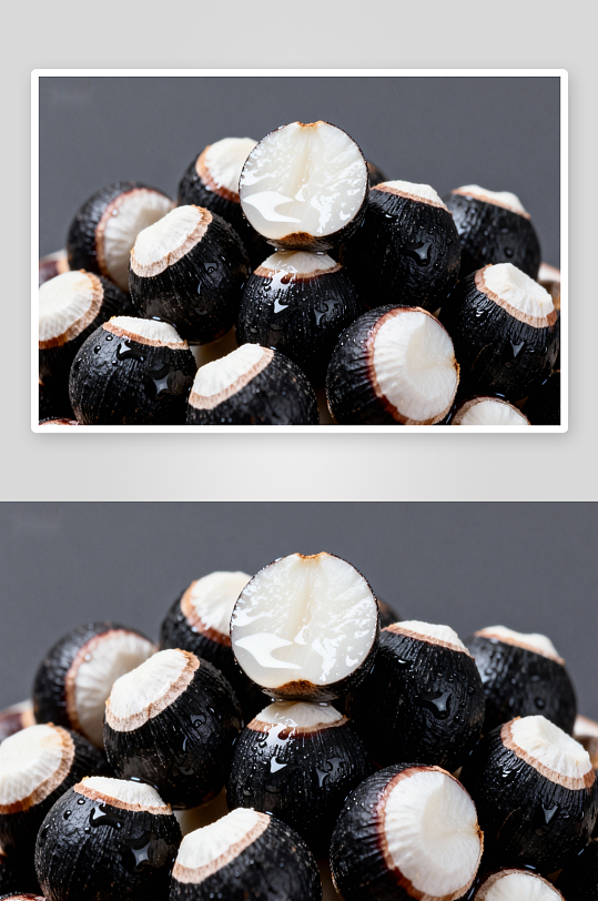 新鲜黑皮萝卜切面特写-众图网