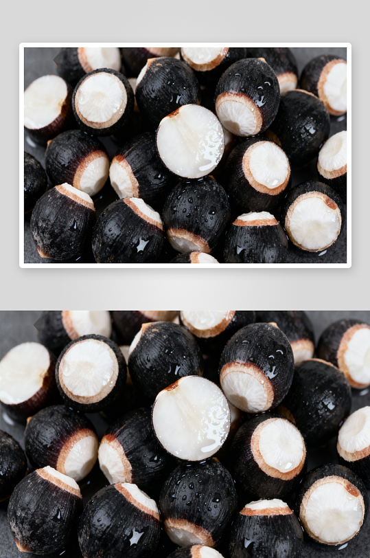 新鲜黑皮萝卜特写-众图网