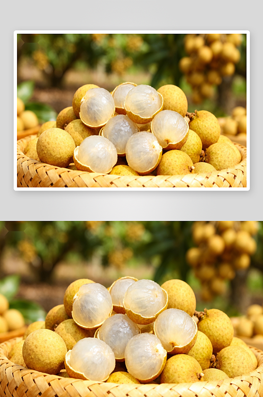 新鲜龙眼堆满竹篮-众图网