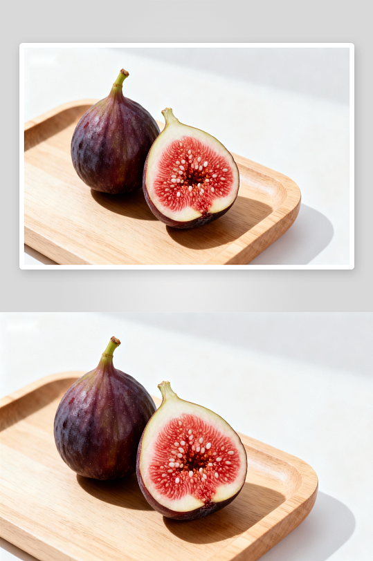 无花果特写木质盘上-众图网