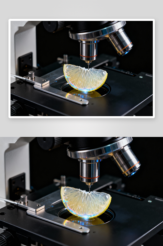 显微镜下柠檬切片微观观察-众图网