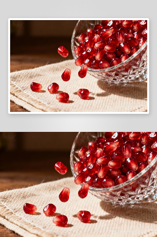 晶莹石榴籽碗中倾洒-众图网