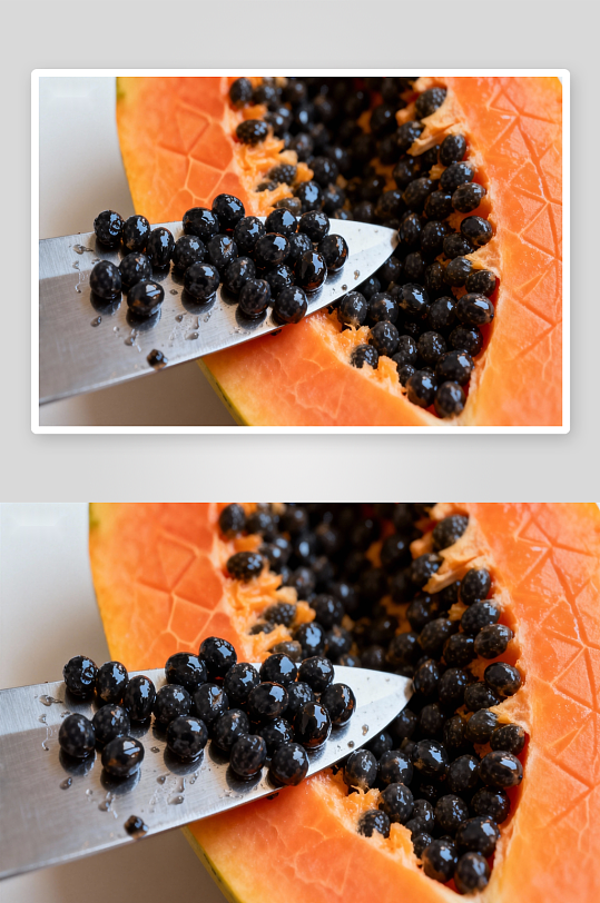 木瓜籽特写镜头照片摄影-众图网